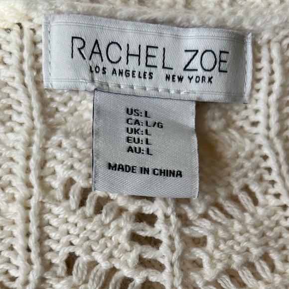 Rachel Zoe Women's Cardigan Sweater Beige Button-Up Long Sleeve Size Large - Picture 5 of 5